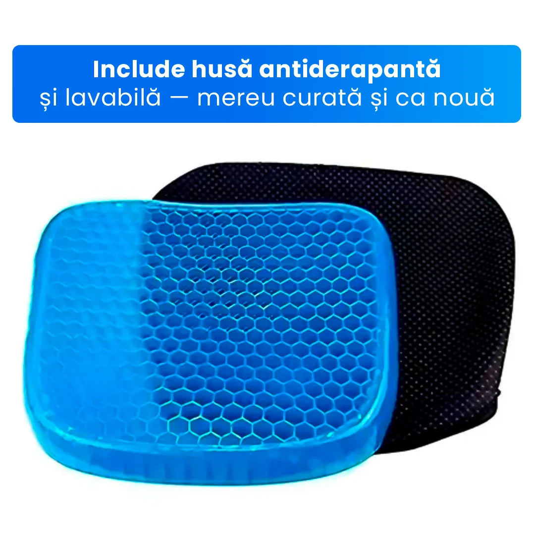 Pernă Ortopedică cu Gel SitWell – Îmbunătățește Postura și Oferă Confort la Birou sau în Mașină