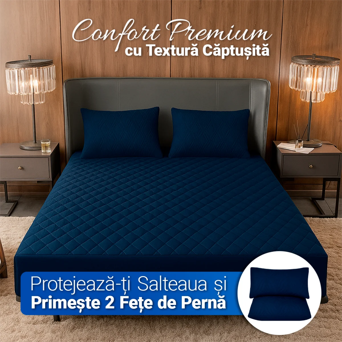 SoftRest - Protector de Saltea Premium cu Microfibră Respirabilă + 2 Fețe | Pentru Saltele Înalte Până la 40cm | Ofertă Specială