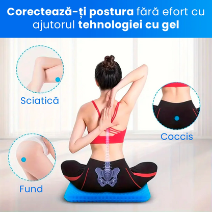 Pernă Ortopedică cu Gel SitWell – Îmbunătățește Postura și Oferă Confort la Birou sau în Mașină