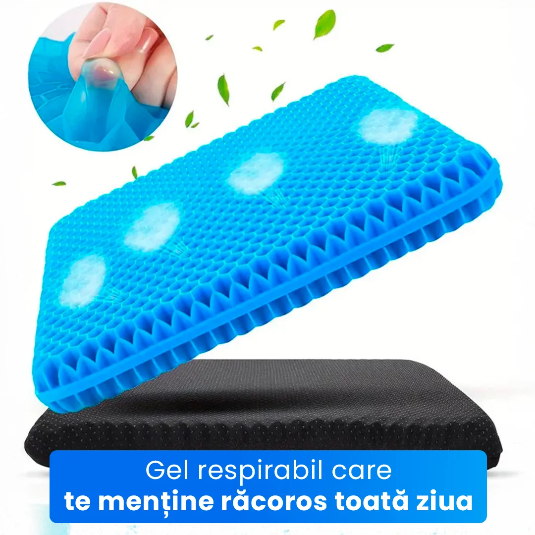 Pernă Ortopedică cu Gel SitWell – Îmbunătățește Postura și Oferă Confort la Birou sau în Mașină