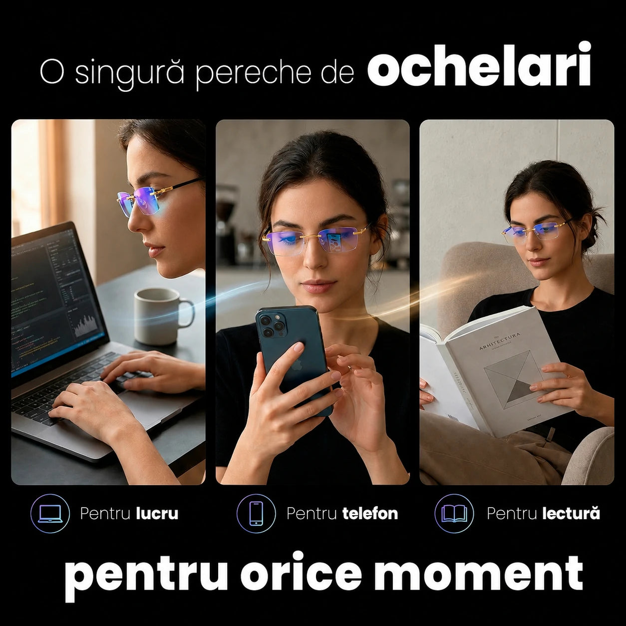 Cumpără 1 și primești 2, Ochelari SmartView 3 în 1 pentru confort vizual maxim