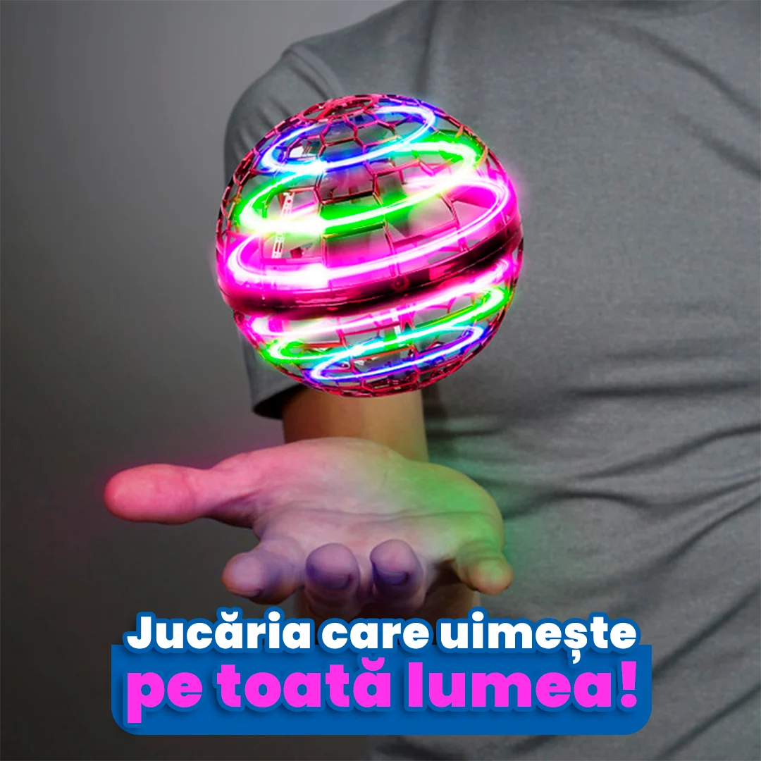 SpinNova | Jucărie Zburătoare cu LED și Senzor de Mișcare