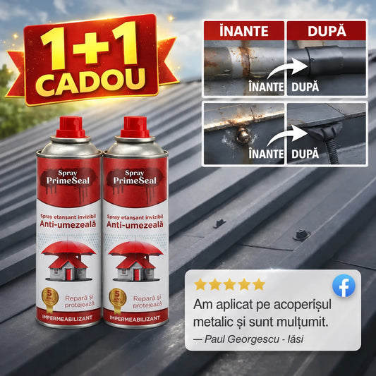 Spray PrimeSeal 450 ml – Hidroizolant Transparent pentru Pereți și Fisuri
