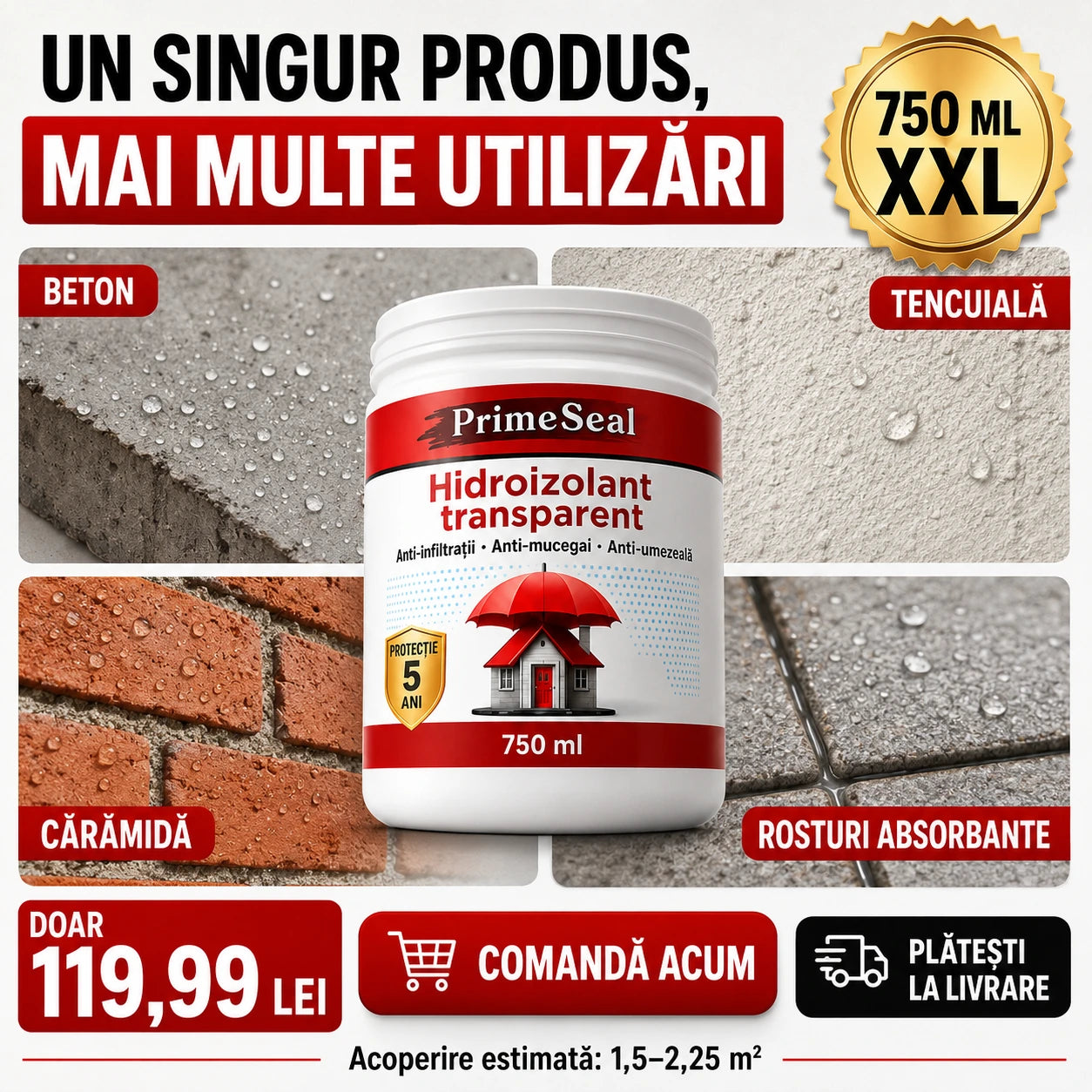 PrimeSeal XXL 750 ml – Plătești 300 ml și primești 450 ml GRATIS